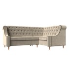 Угловой диван «Бронкс», правый угол, микровельвет, цвет бежевый - фото 298716716