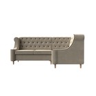 Угловой диван «Бронкс», правый угол, микровельвет, цвет бежевый - Фото 2