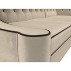 Угловой диван «Бронкс», правый угол, микровельвет, цвет бежевый - Фото 4