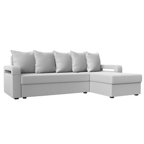 Угловой диван «Гермес лайт», правый угол, механизм еврокнижка, экокожа, цвет белый