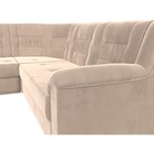 Угловой диван «Карелия», левый угол, механизм дельфин, велюр, цвет бежевый  (артикул 9555435)  большой выбор товаров оптом и в розницу по низким ценам с доставкой