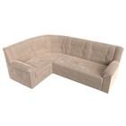 Угловой диван «Карелия», левый угол, механизм дельфин, велюр, цвет бежевый  (артикул 9555435)  большой выбор товаров оптом и в розницу по низким ценам с доставкой