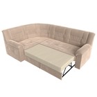 Угловой диван «Карелия», левый угол, механизм дельфин, велюр, цвет бежевый  (артикул 9555435)  большой выбор товаров оптом и в розницу по низким ценам с доставкой