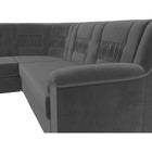 Угловой диван «Карелия», левый угол, механизм дельфин, велюр, цвет серый  (артикул 9555436)  большой выбор товаров оптом и в розницу по низким ценам с доставкой