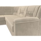 Угловой диван «Карелия», левый угол, механизм дельфин, микровельвет, цвет бежевый  (артикул 9555437)  большой выбор товаров оптом и в розницу по низким ценам с доставкой