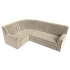 Угловой диван «Карелия», левый угол, механизм дельфин, микровельвет, цвет бежевый  (артикул 9555437)  большой выбор товаров оптом и в розницу по низким ценам с доставкой