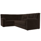 Угловой диван «Карелия», левый угол, механизм дельфин, микровельвет, цвет коричневый  (артикул 9555438)  большой выбор товаров оптом и в розницу по низким ценам с доставкой