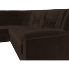 Угловой диван «Карелия», левый угол, механизм дельфин, микровельвет, цвет коричневый  (артикул 9555438)  большой выбор товаров оптом и в розницу по низким ценам с доставкой