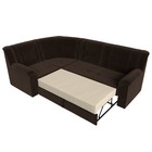 Угловой диван «Карелия», левый угол, механизм дельфин, микровельвет, цвет коричневый  (артикул 9555438)  большой выбор товаров оптом и в розницу по низким ценам с доставкой