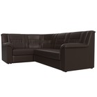 Угловой диван «Карелия», левый угол, механизм дельфин, экокожа, цвет коричневый  (артикул 9555442)  большой выбор товаров оптом и в розницу по низким ценам с доставкой