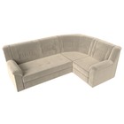 Угловой диван «Карелия», правый угол, механизм дельфин, микровельвет, цвет бежевый  (артикул 9555445)  большой выбор товаров оптом и в розницу по низким ценам с доставкой