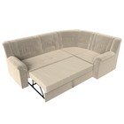 Угловой диван «Карелия», правый угол, механизм дельфин, микровельвет, цвет бежевый  (артикул 9555445)  большой выбор товаров оптом и в розницу по низким ценам с доставкой