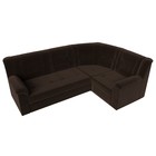 Угловой диван «Карелия», правый угол, механизм дельфин, микровельвет, цвет коричневый  (артикул 9555446)  большой выбор товаров оптом и в розницу по низким ценам с доставкой