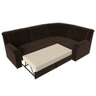 Угловой диван «Карелия», правый угол, механизм дельфин, микровельвет, цвет коричневый  (артикул 9555446)  большой выбор товаров оптом и в розницу по низким ценам с доставкой