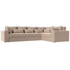 Угловой диван «Майами Long», правый угол, механизм еврокнижка, велюр, цвет бежевый - фото 2119397