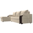 Угловой диван «Николь лайт», левый, еврокнижка, микровельвет/экокожа, бежевый/коричневый - Фото 3