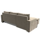 Угловой диван «Николь лайт», левый, еврокнижка, микровельвет/экокожа, бежевый/коричневый - Фото 6