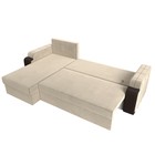 Угловой диван «Николь лайт», левый, еврокнижка, микровельвет/экокожа, бежевый/коричневый - Фото 9