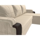 Угловой диван «Николь лайт», правый, еврокнижка, микровельвет/экокожа, бежевый/коричневый - Фото 4