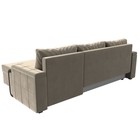 Угловой диван «Николь лайт», правый, еврокнижка, микровельвет/экокожа, бежевый/коричневый - Фото 6