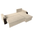 Угловой диван «Николь лайт», правый, еврокнижка, микровельвет/экокожа, бежевый/коричневый - Фото 9