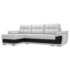 Угловой диван «Нэстор», левый угол, механизм еврокнижка, экокожа, цвет белый / чёрный - Фото 1