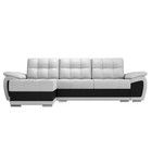 Угловой диван «Нэстор», левый угол, механизм еврокнижка, экокожа, цвет белый / чёрный - Фото 2