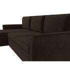 Угловой диван «София», левый угол, механизм пантограф, микровельвет, цвет коричневый - Фото 4