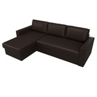 Угловой диван «Траумберг», левый угол, механизм дельфин, экокожа, цвет коричневый - Фото 5