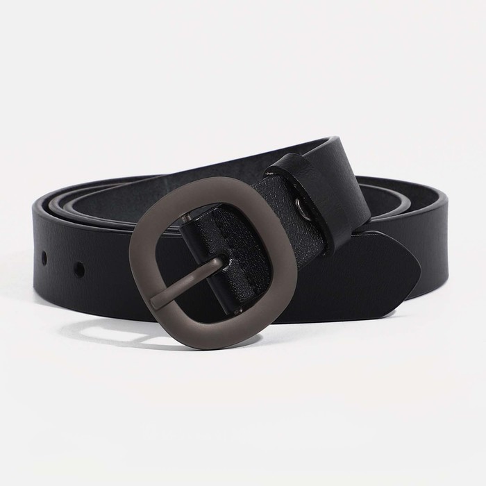 Ремень женский, ширина 2.5 см, винт, пряжка металл, цвет чёрный - Фото 1