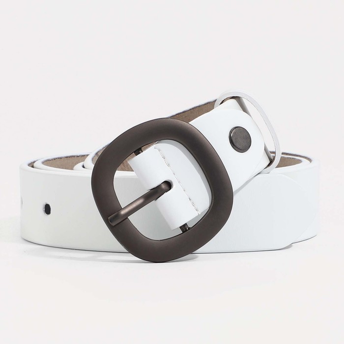 Ремень женский, ширина 2.5 см, винт, пряжка металл, цвет белый - Фото 1
