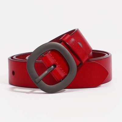 Ремень женский, ширина 2.5 см, винт, пряжка металл, цвет красный
