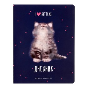 Дневник универсальный для 1-11 класса, 48 листов I love kittens, мягкая обложка, Soft Touch ламинация 9492631