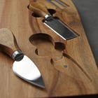 Набор для подачи сыра Magistro Bottle, 3 ножа, 48×17×1.5 см, акация - Фото 3