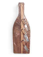 Набор для подачи сыра Magistro Bottle, 3 ножа, 48×17×1.5 см, акация - Фото 6