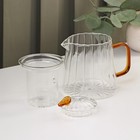 Набор чайный из стекла «Блаженство», 2 предмета: стеклянный чайник 600 мл, 11×12,5 см, подставка 12×6,5 см - Фото 4