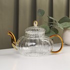 Набор чайный из стекла «Диана в золотом», 3 предмета: чайник 550 м, 2 кружки 150 мл - Фото 3