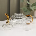 Набор чайный из стекла «Диана в золотом», 3 предмета: чайник 550 м, 2 кружки 150 мл - Фото 4