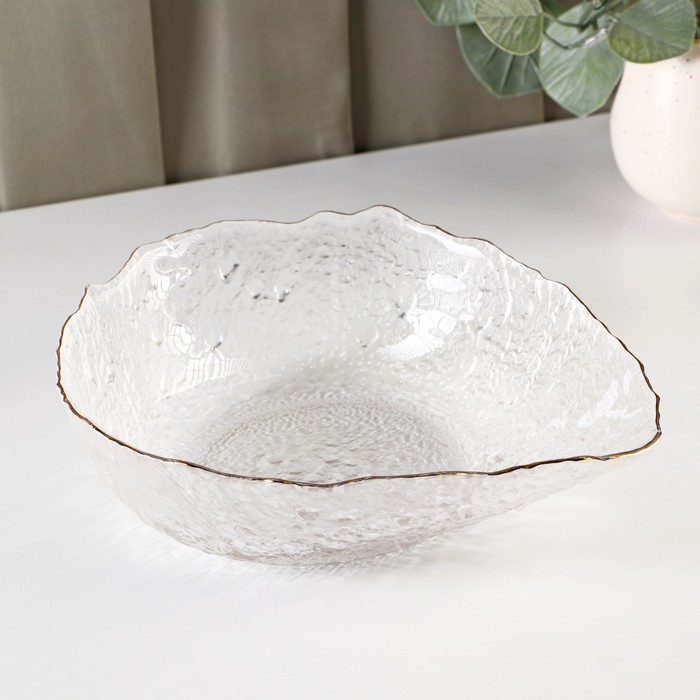 Салатник «Ракушка», 930 мл, 23.5×17.5×7 см, фигурный, стекло, прозрачный - Фото 1