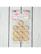 Набор нашивок из дерева Hand made with love, 2×2 см, 10 шт. - Фото 4