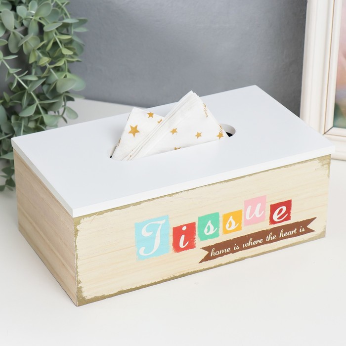 Шкатулка - салфетница «Дом, там где сердце», дерево, 25×9.5×14 см - Фото 1