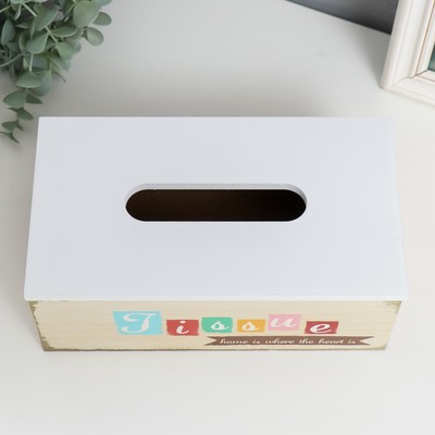 Шкатулка - салфетница «Дом, там где сердце», дерево, 25×9.5×14 см