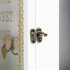 Ключница дерево 6 крючков "Дом, милый дом" белая 20х5,5х26 см - фото 24712729