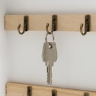 Ключница дерево 6 крючков "Дом, милый дом" белая 20х5,5х26 см - фото 24712731