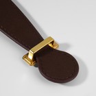 Ручка для сумки, 2 крепления на прокол, 22 × 3 × 0,4 см, цвет тёмно-коричневый/золотой - фото 6837195