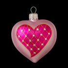 Игрушка елочная "Сердце в сердце", розовое, 7 см - Фото 1