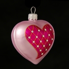 Игрушка елочная "Сердце в сердце", розовое, 7 см - Фото 3