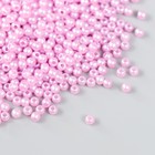 Набор бусин "Рукоделие" пластик, диаметр 3 мм, 25 гр, светло-розовый - фото 319323662