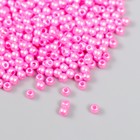 Набор бусин "Рукоделие" пластик, диаметр 3 мм, 25 гр, ярко-розовый - фото 319323668