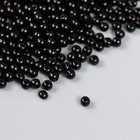 Набор бусин "Рукоделие" пластик, диаметр 4 мм, 25 гр, черный - фото 319323701